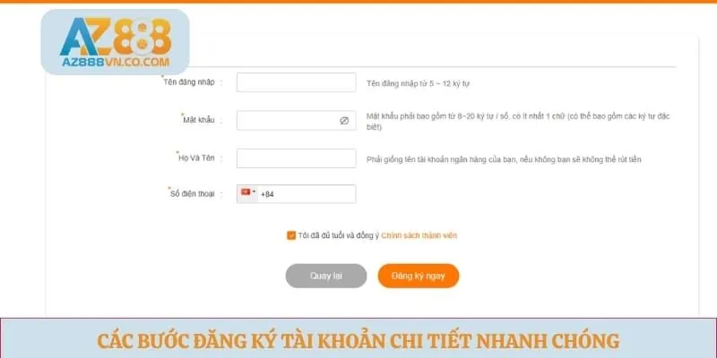 Các bước đăng ký tài khoản chi tiết nhanh chóng